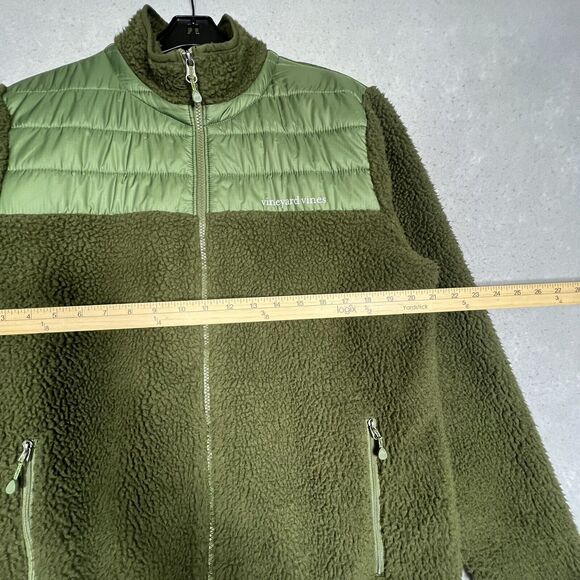 Vineyard Vines Sherpa Jacket Men’s Medium Green Full ZIP Lined - Picture 5 of 11